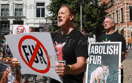 Anti-fur protest in Antwerp