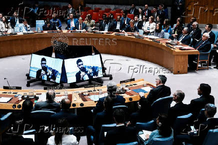 United Nations Security Council about Israel and the Palestinians, in New York
