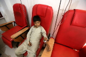 Blood transfusion of patients on World Thalassemia Day in Pakistan