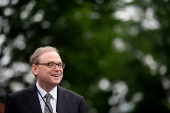 US National Economic Council director Hassett addresses the media in Washington