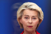 EU's Ursula von der Leyen and Kaja Kallas hold a press point on 18th package of sanctions against Russia
