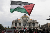 People protest in support of the Palestinians in Mexico City
