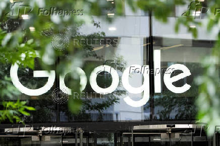 FILE PHOTO: The Google logo is seen outside the company's office in London
