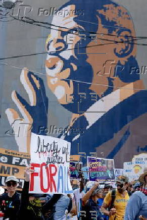 John Lewis 'Good Trouble March' on fifth anniversary of his death in Atlanta, Georgia