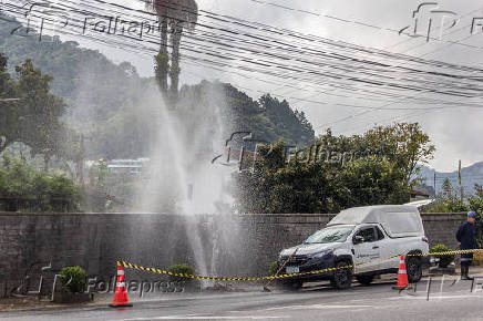 Rompimento de Tubulação de Água na Região Serrana do Rio de Janeiro