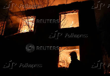 Aftermath of a Russian drone attack in Chuhuiv