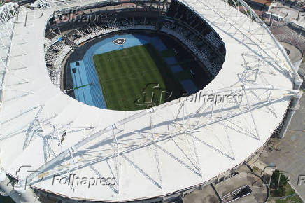 Vista aérea feita com drone do estádio Olímpico Nilton Santos (Engenhão)
