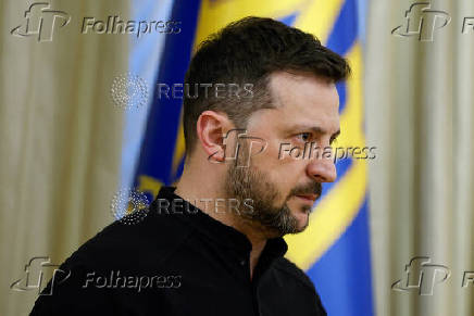 Ukraine's President Zelenskiy attends press conference in Kyiv