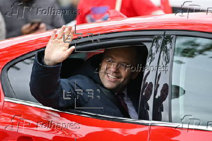 Polish presidential candidatee Karol Nawrocki campaigns in Wegrow
