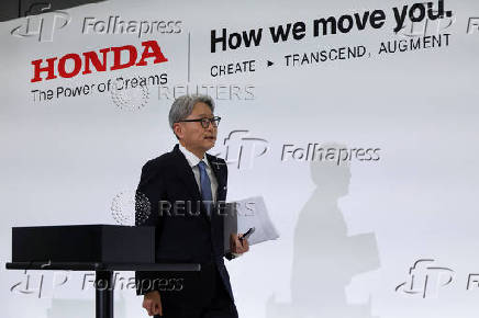 Honda CEO Toshihiro Mibe attends a business briefing in Tokyo