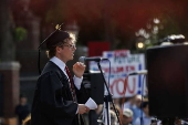 Rally in support of international students at Harvard University