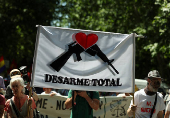 Protest against the increase of Spain?s defence spending in Madrid