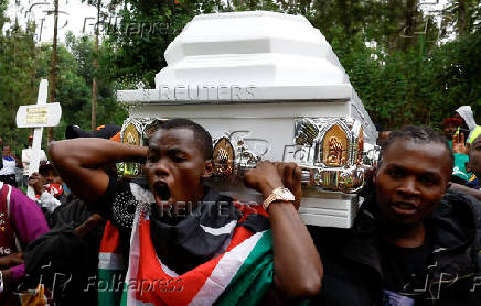 Burial of Boniface Kariuki, the hawker who was shot in the head by police during protests in Muranga