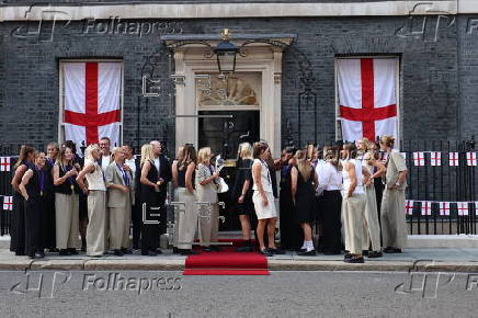 Deputy Prime Ministert hosts England Women’s soccer team at 10 Downing Street in London