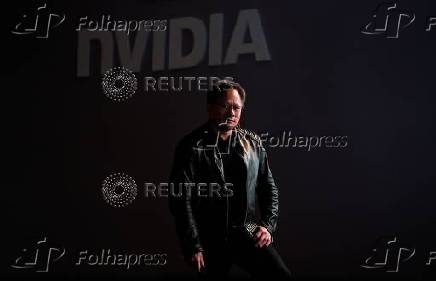FILE PHOTO: Jensen Huang, CEO of Nvidia, pauses at his keynote address at CES in Las Vegas