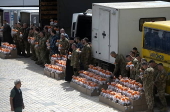 Blessing ceremony of the Easter cakes for the Ukrainian Army in Kyiv