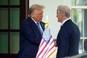 Norway's Prime Minister Jonas Gahr Store meets US President Trump at White House