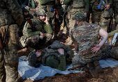 Young recruit of the Ukrainian Armed Forces attends an exercise in Kyiv region