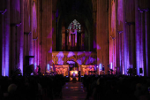 Organist David Pipe plays the organ at York Minster