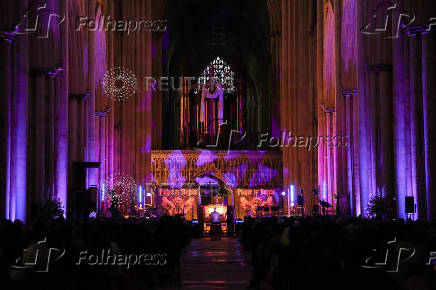 Organist David Pipe plays the organ at York Minster