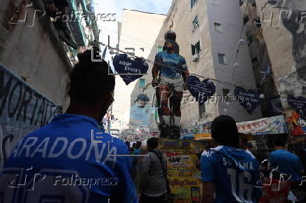 Inauguration of statue dedicated to Diego Armando Maradona in Naples