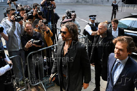 British actor and comedian Russell Brand appears at Southwark Crown Court, in London