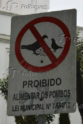 Placa _ Proibido alimentar pombos