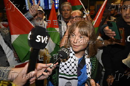 Activist Greta Thunberg arrives back in Sweden