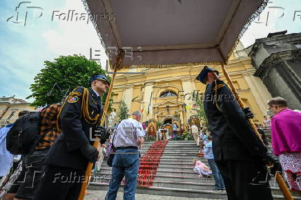 Traditional Corpus Christi procession in Przemysl