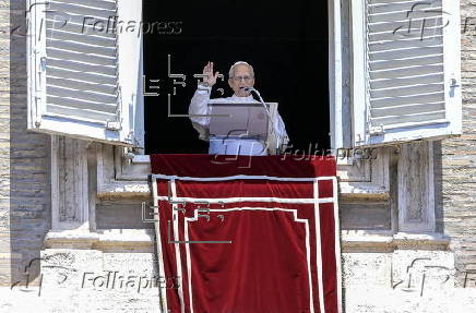 Pope Leo XIV delivers the Angelus prayer at the Vatican