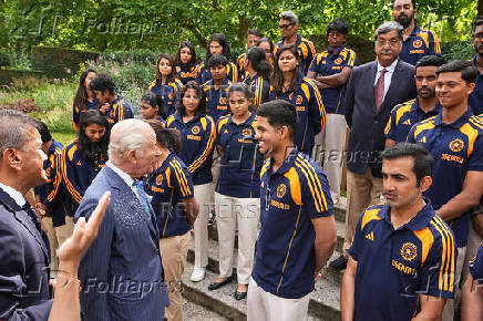 King Charles III meets members of the India men's and women's Test cricket teams in London