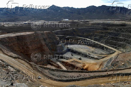 FILE PHOTO: A view of the MP Materials rare earth open-pit mine in Mountain Pass