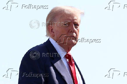 U.S. President Donald Trump departs for Scotland