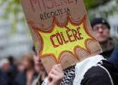 Protest against social reforms of the government in Belgium