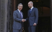 French Foreign Minister Jean-Noel Barrot receives Chinese Foreign Minister Wang Yi