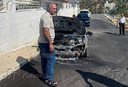 Aftermath of Israeli settlers? attack Christian village of Taybeh in the West Bank