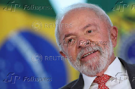 Brazil's President Luiz Inacio Lula da Silva attends a ceremony at the Planalto Palace