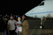 Ksenia Karelina Russian-American dual citizen, who was released from detention in Russia, arrives at Joint Base Andrews in Maryland