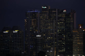 High rises buildings stand at the business district in Jakarta
