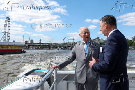 Britain's King Charles visits the Thames Tideway Tunnel Project in London