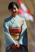 Japan's Princess Kako attends a session in celebration of the 130th anniversary of the establishment of diplomatic relations between Brazil and Japan, in Brasilia