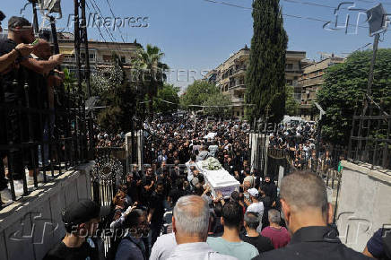 Funeral of suicide bombing victims, in Damascus