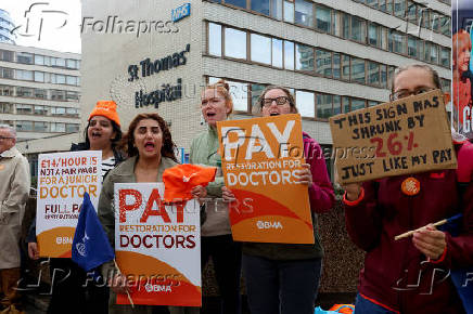 FILE PHOTO: Junior and senior doctors in England take part in a joint strike action for the first time in pay dispute