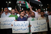 Protest in Aleppo following Israeli airstrikes on Syrian army near As Suwayda