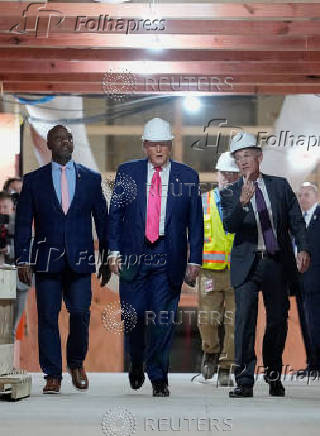 U.S. President Trump tours the Federal Reserve Board building in Washington, D.C.