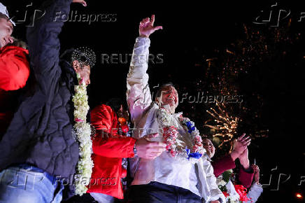 Former Bolivian President and Libre alliance candidate Jorge Tuto Quiroga closes his political campaign, ahead of Bolivia's presidential election, in La Paz