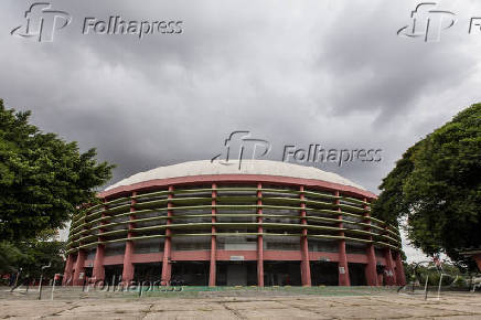 Fachada do Ginásio do Ibirapuera, na zona sul da capital paulista