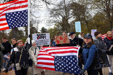 Protest against U.S. President Trump and his adviser Musk, in Berlin
