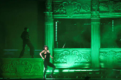 Lady Gaga rehearses one day before her open concert in Copacabana beach in Rio de Janeiro