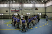 Wheelchair basketball selection tournament for the national team, supported by the Red Cross Committee, in Kabul.